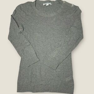 Banana Republic Gray‎ Crew Neck perforated Sweater size XS